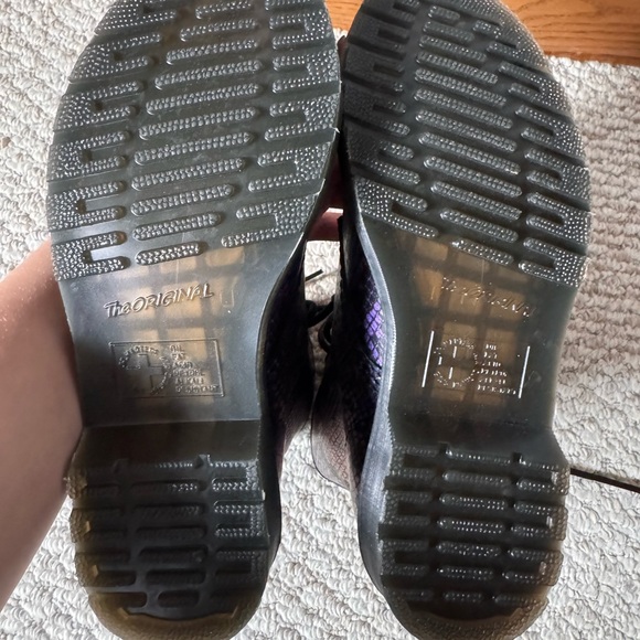 Dr. Martens Purple Snake Print Combat Boots - Picture 4 of 4